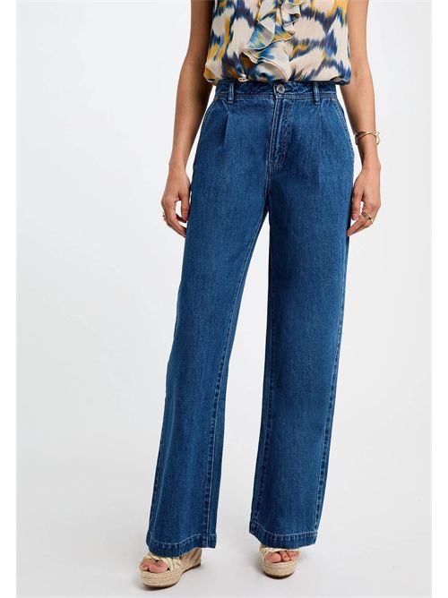 Pantaloni denim a gamba larga PLISE ( TAGLIE FRANCESI ) MORGAN DE TOI | PLISDENIM STONE